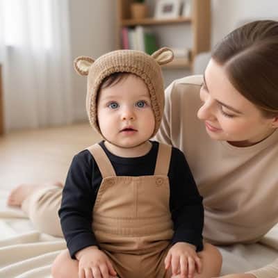 Bonnet bebe brun