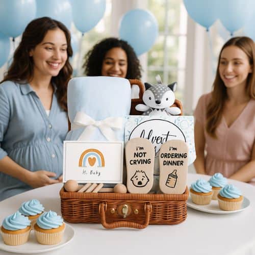 Cadeau naissance bleu shower