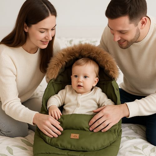 Chanceliere poussette verte armee