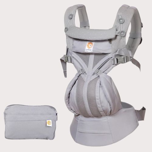 Porte-bébé-mesh-gris-pois