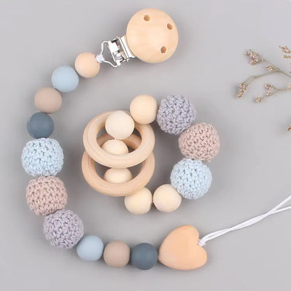 Attache tetine bleu ciel