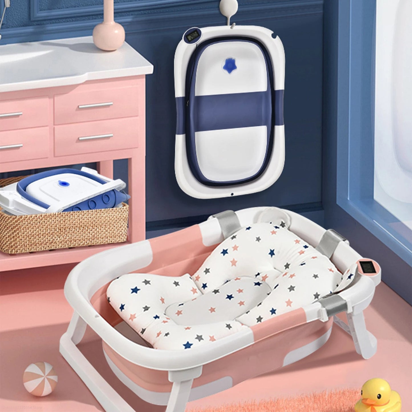 Baignoire-bebe-pliable-rangement