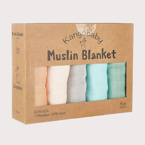 Cadeau naissance couverture mousseline