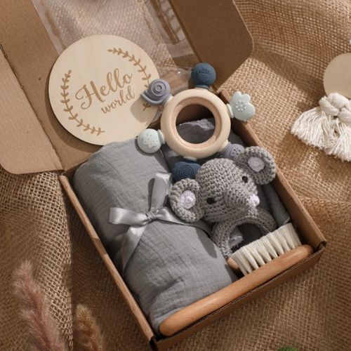 Cadeau naissance hochet elephant