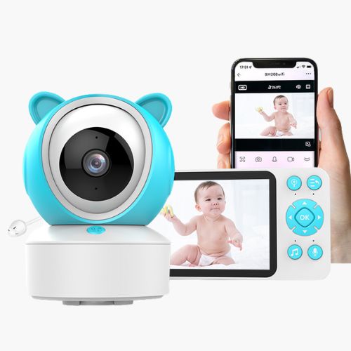 Camera bebe turquoise telecommande