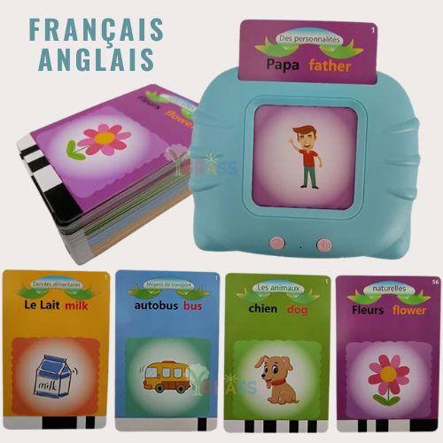 Cartes-flash-éducatives-turquoise-bilingue