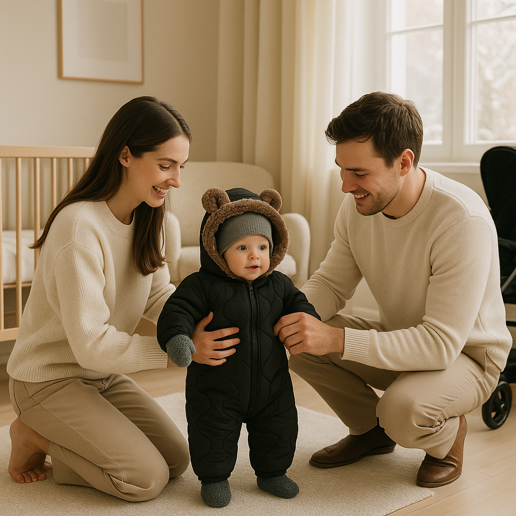 Combinaison bebe hiver noire chaud