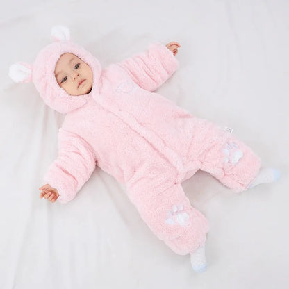 Grenouillère-bébé-rose-hiver