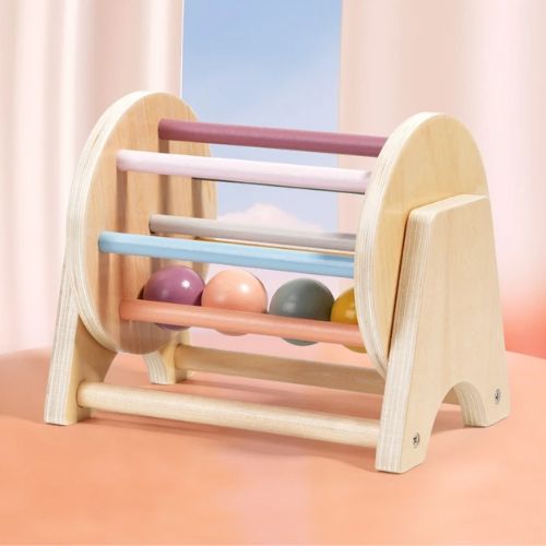Jouet-en-bois-bébé-tambour-balles