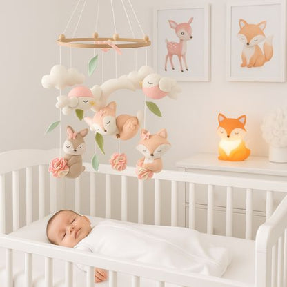 Mobile bebe rose cerf