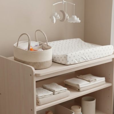 Panier rangement bebe ecru