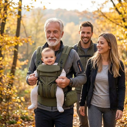 Porte bebe ergonomique vert papie
