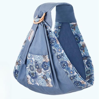 Porte-bébé-floral-bleu