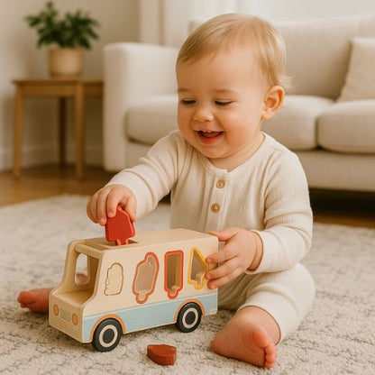 Puzzle en bois camion bebe