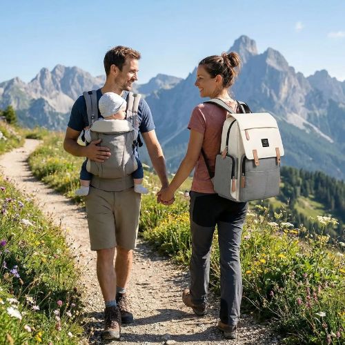 Sac a dos a langer blanc gris