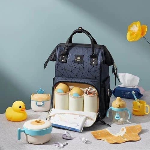 Sac à Langer Bleu Avec 14 Compartiments – Pratique, Solide Et écolo Pour Les Sorties Bébé