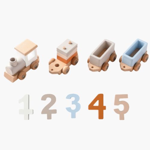 Train en bois anniversaire