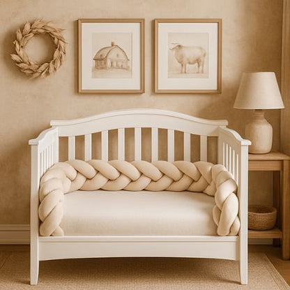 Tresse de lit bebe decorative beige