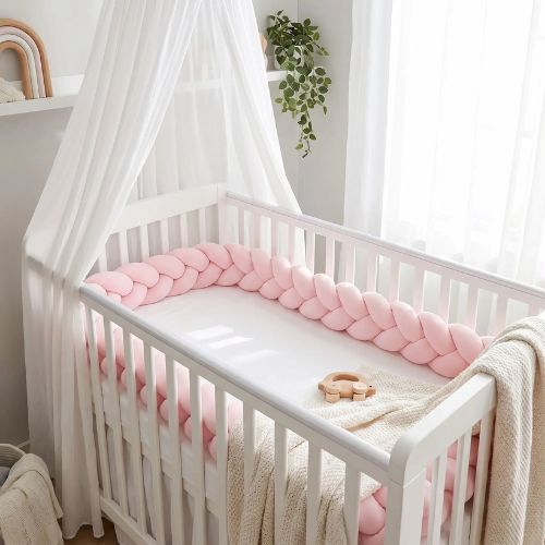 Tresse de lit bebe rose poudre