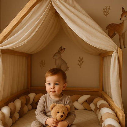 Tresse de lit cabane beige