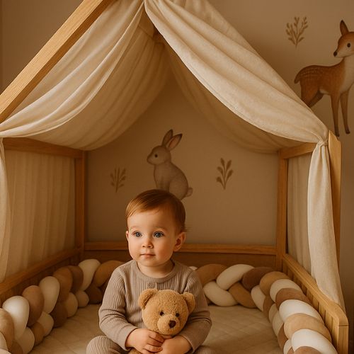 Tresse de lit cabane beige