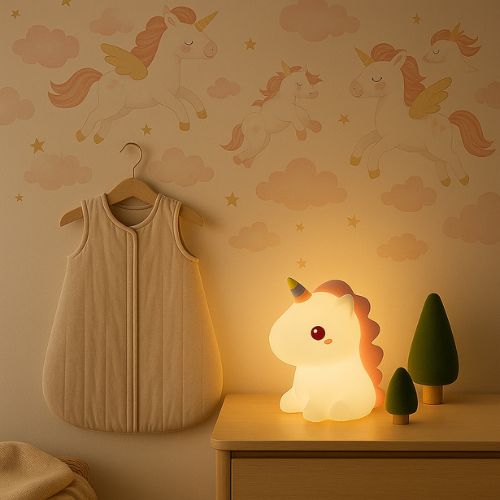 Veilleuse bebe licorne ton doux